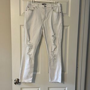 Abercrombie & Fitch Simone High Rise Slim White Jeans